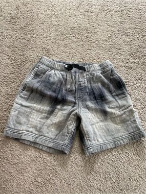 Boys Gray Washed Tie Dye Casual Drawstring Shorts